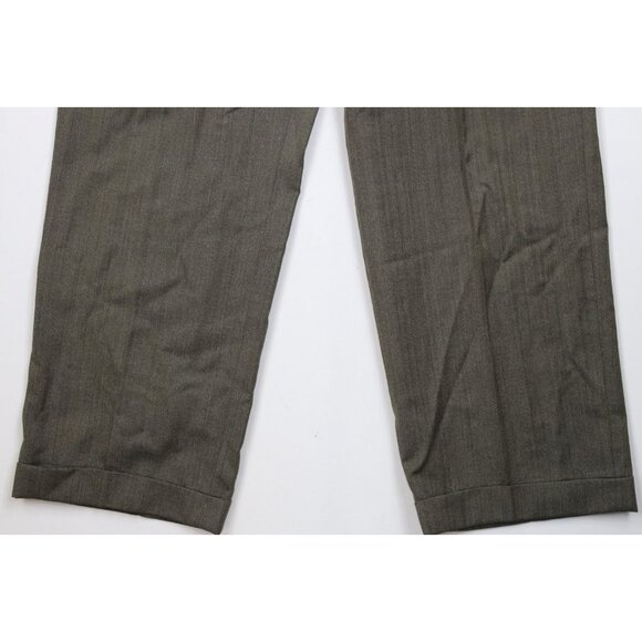 Vintage 70s Streetwear Mens 34x30 Wool Herringbone Wide Leg Chino Pants USA - Picture 4 of 12